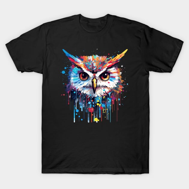 Owl Bird Animal Nature Freedom Wildlife Wonder Abstract T-Shirt by Cubebox